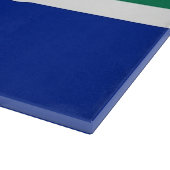 南アフリカ国旗を掲げたガラス板 カッティングボード (角)