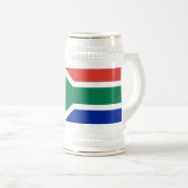 南アフリカ国旗を掲げたマグカップ ビールジョッキ (正面右)