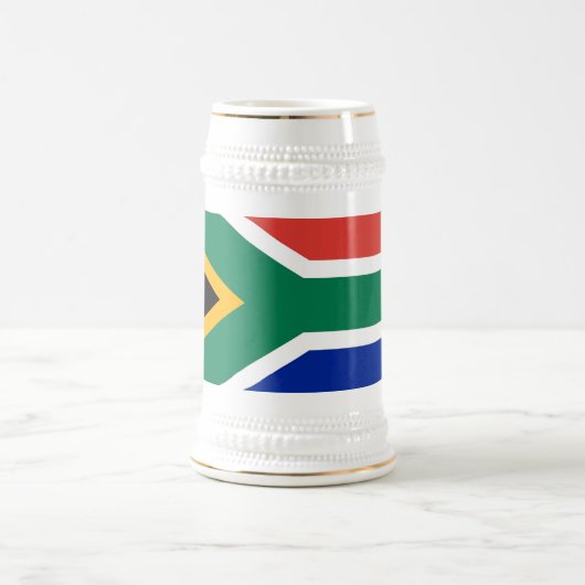 南アフリカ国旗を掲げたマグカップ ビールジョッキ (中央)