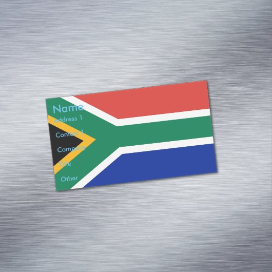 南アフリカ国旗を掲げた名刺マグネット マグネット名刺 (インサイチュ)