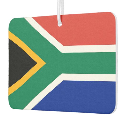 南アフリカ国旗を掲げた車の新入生 カーエアーフレッシュナー (左)