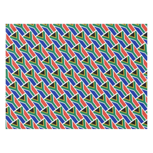 南アフリカ国旗スタイリッシュの幾何学模様 テーブルクロス (正面(横))