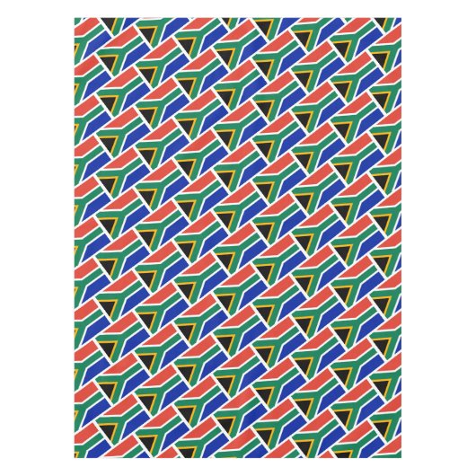 南アフリカ国旗スタイリッシュの幾何学模様 テーブルクロス (正面)