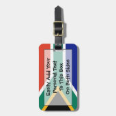 南アフリカ国旗簡単ID個人 ラゲッジタグ (正面縦)