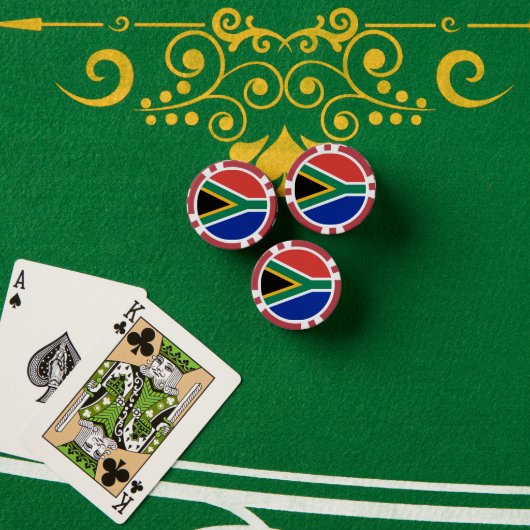 南アフリカ国旗 ポーカーチップ (ポーカーテーブル (スタック))