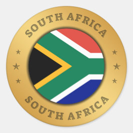 南アフリカ国旗 ラウンドシール