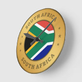 南アフリカ国旗 ラウンド壁時計 (傾斜)