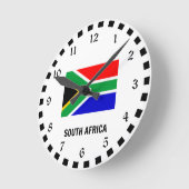 南アフリカ国旗 ラウンド壁時計 (傾斜)
