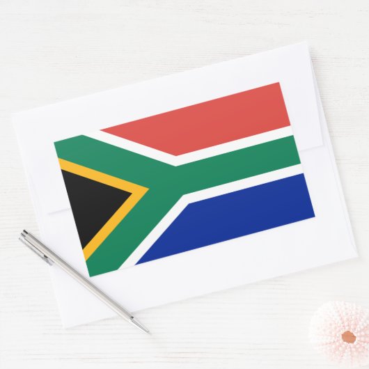 南アフリカ国旗、南アフリカ国旗 長方形シール (封筒)