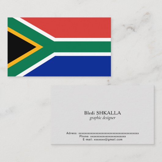 南アフリカ国旗 名刺 (正面/裏面)