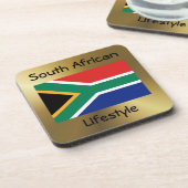 南アフリカ国旗+文字コースター コースター (左側)