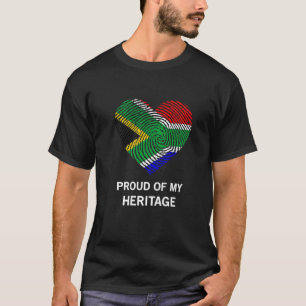 南アフリカ国旗DNAハートアフリカ南アフリカ Tシャツ