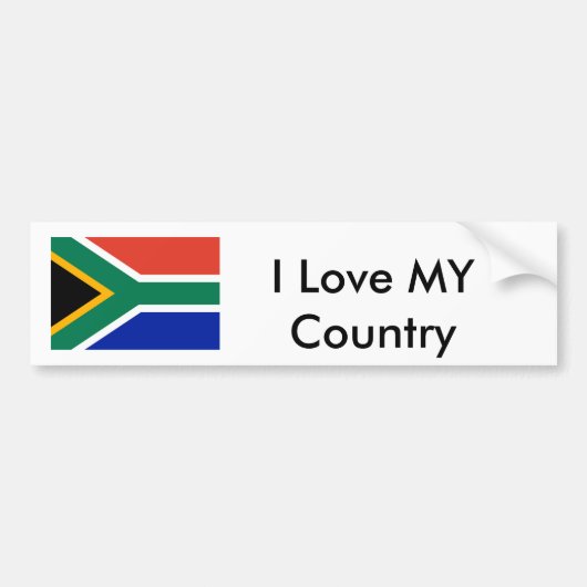 南アフリカ国旗MUSEUM I Love MY Country バンパーステッカー (正面)