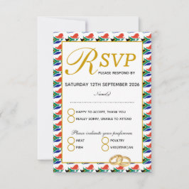 南アフリカ国旗RSVP 出欠カード