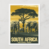 南アフリカ国立公園ヴィンテージトラベルプレイス ポストカード (正面)