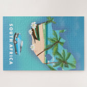 南アフリカ地図イラストレーション旅行ポスター。 ジグソーパズル (横)