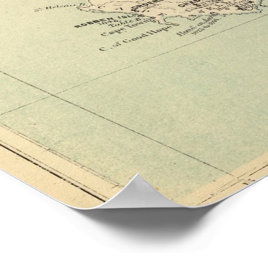 南アフリカ地図 ポスター (角)