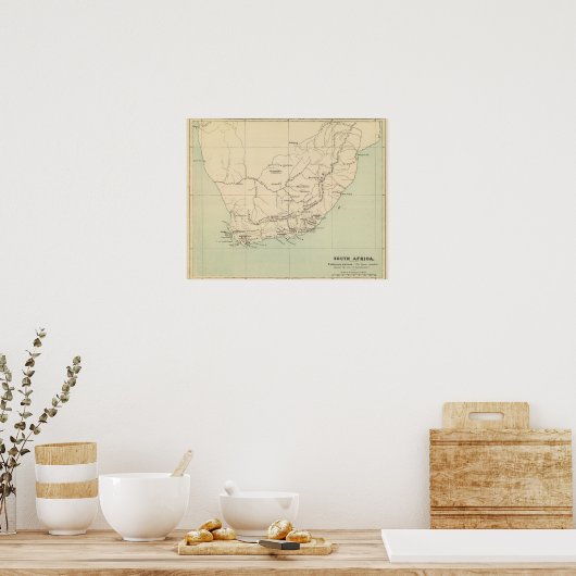 南アフリカ地図 ポスター (キッチン)