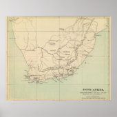 南アフリカ地図 ポスター (正面)