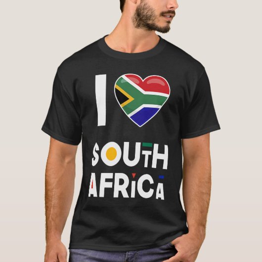 南アフリカ大好き 南アフリカの国旗 Tシャツ (正面)