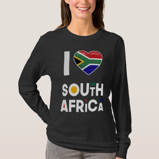 南アフリカ大好き 南アフリカの国旗 Tシャツ (正面)