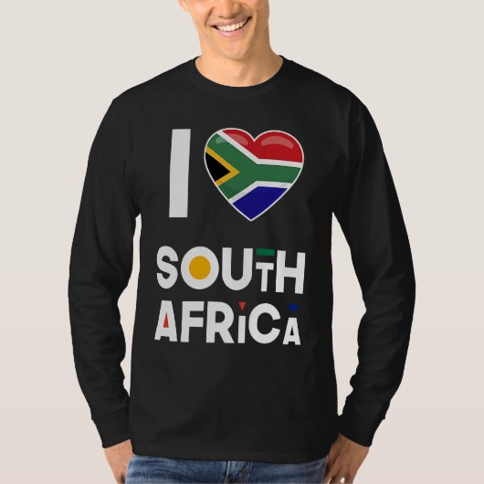 南アフリカ大好き 南アフリカの国旗 Tシャツ (正面)