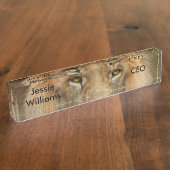 南アフリカ威厳のあるライオン デスクネームプレート (側面)