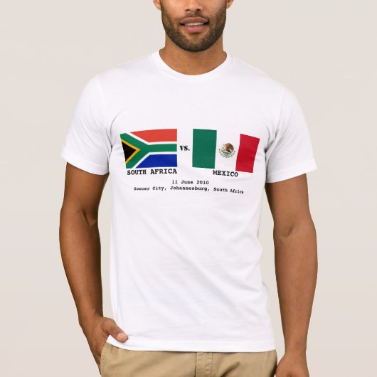 南アフリカ対メキシコゲームデイティー Tシャツ (正面)