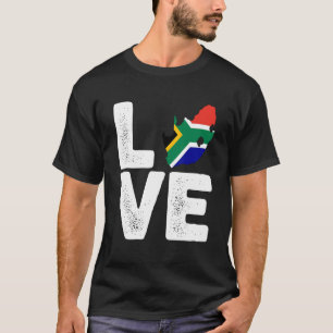 南アフリカ愛プライド国旗のマップ黒史モン Tシャツ