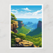 南アフリカ旅行ヴィンテージイラストレーション ポストカード (正面)