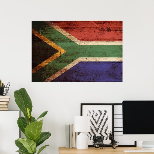 南アフリカ旧木目に関する国旗 ポスター (ホームオフィス)