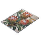 南アフリカ産の美しいプロテアの花 ノートブック (左側)