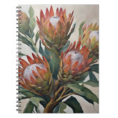 南アフリカ産の美しいプロテアの花 ノートブック (正面)
