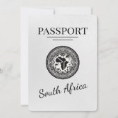 南アフリカ白パスポート セーブザデート (正面)