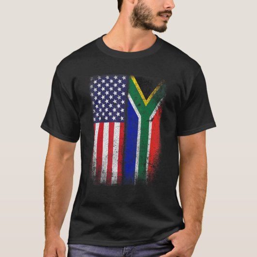 南アフリカ米国国旗South Africa Usa Ameri Tシャツ (正面)