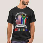 南アフリカ系アメリカ人の愛国者ハートはアフリカ出身 Tシャツ (正面)
