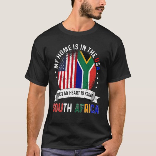 南アフリカ系アメリカ人の愛国者ハートはアフリカ出身 Tシャツ (正面)
