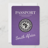 南アフリカ紫パスポート セーブザデート (正面)