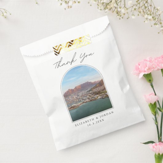 南アフリカ結婚のケープタウンありがとう写真 フェイバーバッグ (封をした状態)