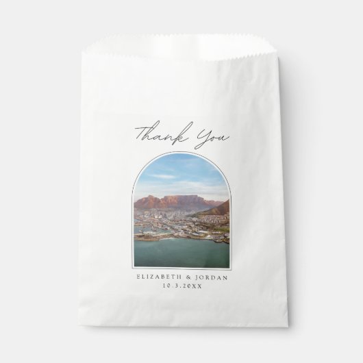 南アフリカ結婚のケープタウンありがとう写真 フェイバーバッグ (正面)
