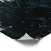 南アフリカ緑の白い先住性の花 ポスター (角)