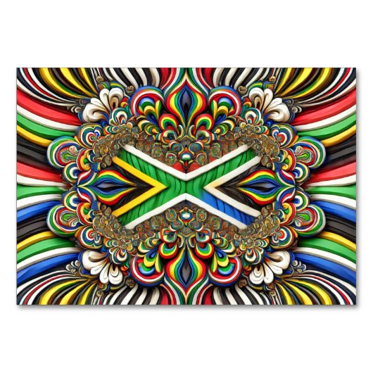 南アフリカ色の特殊なテーブルカード テーブルナンバー (正面)