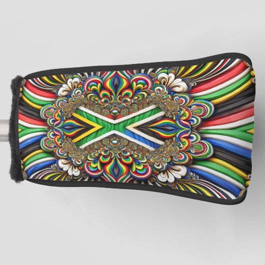 南アフリカ色ゴルフパターカバーデザイン ゴルフヘッドカバー (正面)