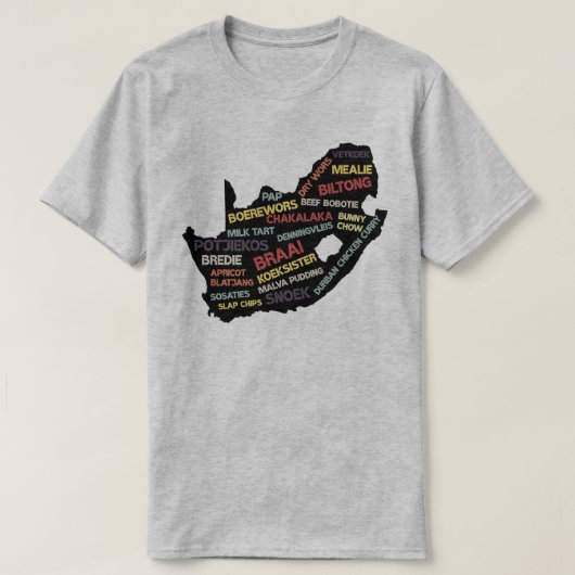 南アフリカ食糧地図クラシック Tシャツ (デザイン正面)