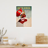 南アフリカ、アフリカ人女性、ヴィンテージ航空旅行 ポスター (キッチン)