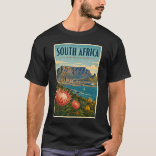 南アフリカ テーブルマウンテン イラスト 旅行 Tシャツ