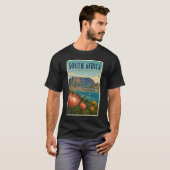 南アフリカ テーブルマウンテン イラスト 旅行 Tシャツ (正面フル)