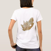 南アフリカ フラグ + 地図 + テキスト Tシャツ (裏面)