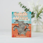 南アフリカ・ヴィンテージ旅行ポスター ポストカード (スタンド正面)