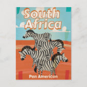 南アフリカ・ヴィンテージ旅行ポスター ポストカード (正面)